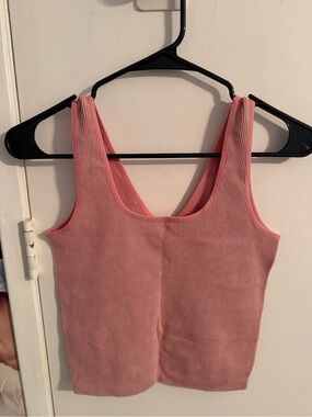 Yelete Pink Ribbed Tank Top
